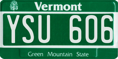VT license plate YSU606