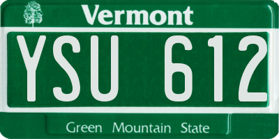 VT license plate YSU612