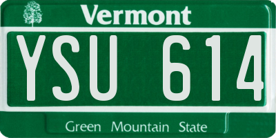 VT license plate YSU614