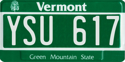 VT license plate YSU617