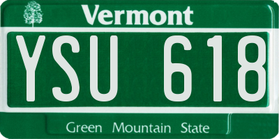 VT license plate YSU618