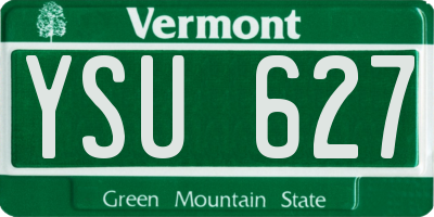 VT license plate YSU627