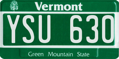 VT license plate YSU630