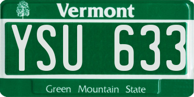 VT license plate YSU633