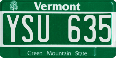 VT license plate YSU635