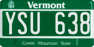 VT license plate YSU638