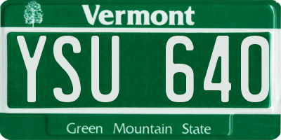 VT license plate YSU640