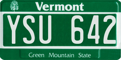 VT license plate YSU642