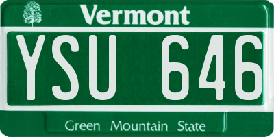 VT license plate YSU646