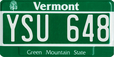 VT license plate YSU648