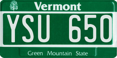 VT license plate YSU650