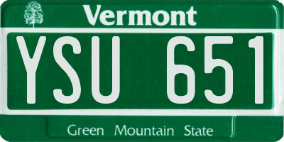VT license plate YSU651