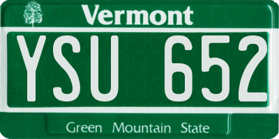 VT license plate YSU652