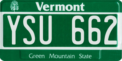 VT license plate YSU662