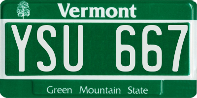 VT license plate YSU667