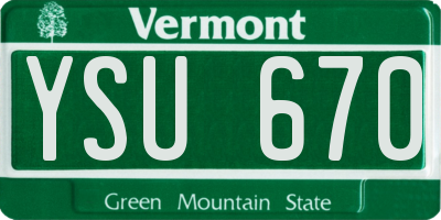 VT license plate YSU670