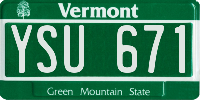 VT license plate YSU671