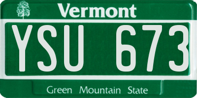 VT license plate YSU673