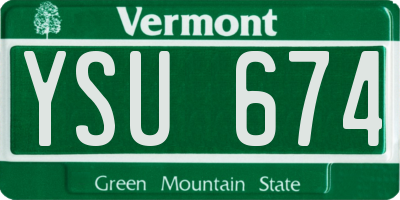 VT license plate YSU674