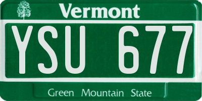 VT license plate YSU677