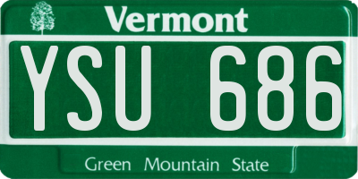 VT license plate YSU686