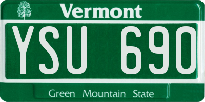 VT license plate YSU690