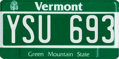 VT license plate YSU693