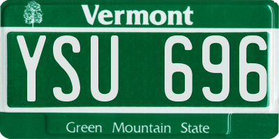 VT license plate YSU696