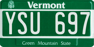 VT license plate YSU697