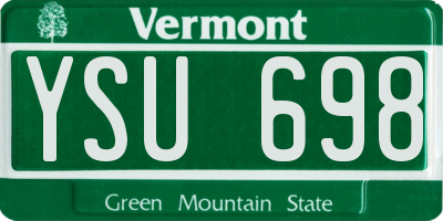 VT license plate YSU698