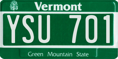 VT license plate YSU701