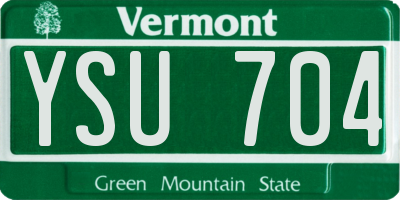 VT license plate YSU704