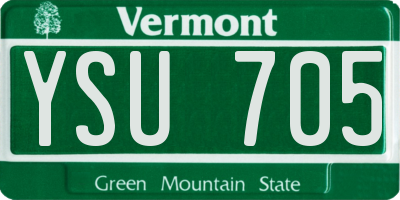 VT license plate YSU705