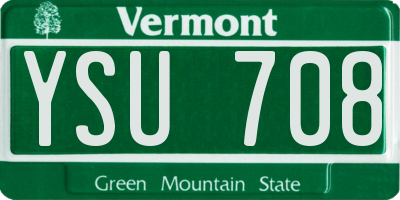 VT license plate YSU708