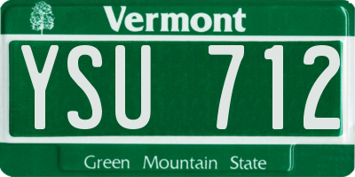 VT license plate YSU712