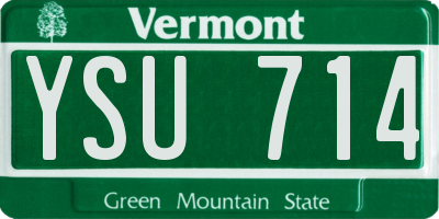 VT license plate YSU714