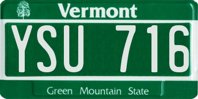 VT license plate YSU716