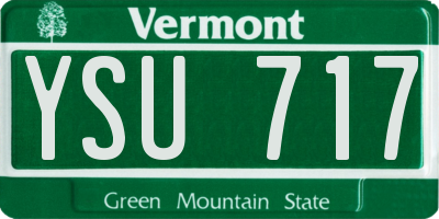 VT license plate YSU717