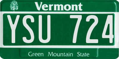 VT license plate YSU724