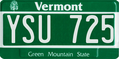 VT license plate YSU725
