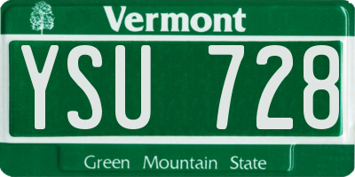 VT license plate YSU728