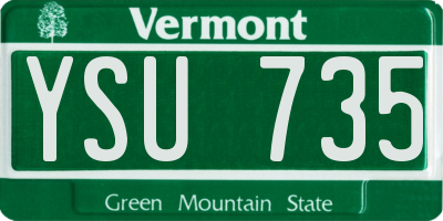 VT license plate YSU735