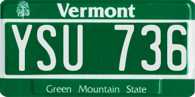 VT license plate YSU736