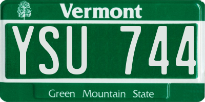 VT license plate YSU744