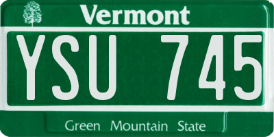 VT license plate YSU745