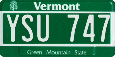 VT license plate YSU747