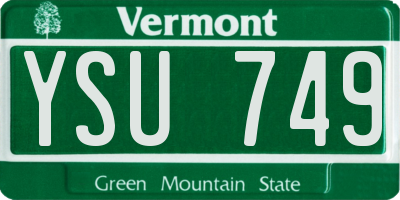 VT license plate YSU749