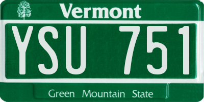 VT license plate YSU751