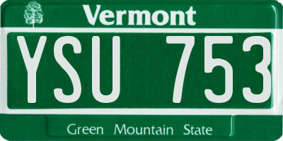 VT license plate YSU753