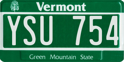 VT license plate YSU754